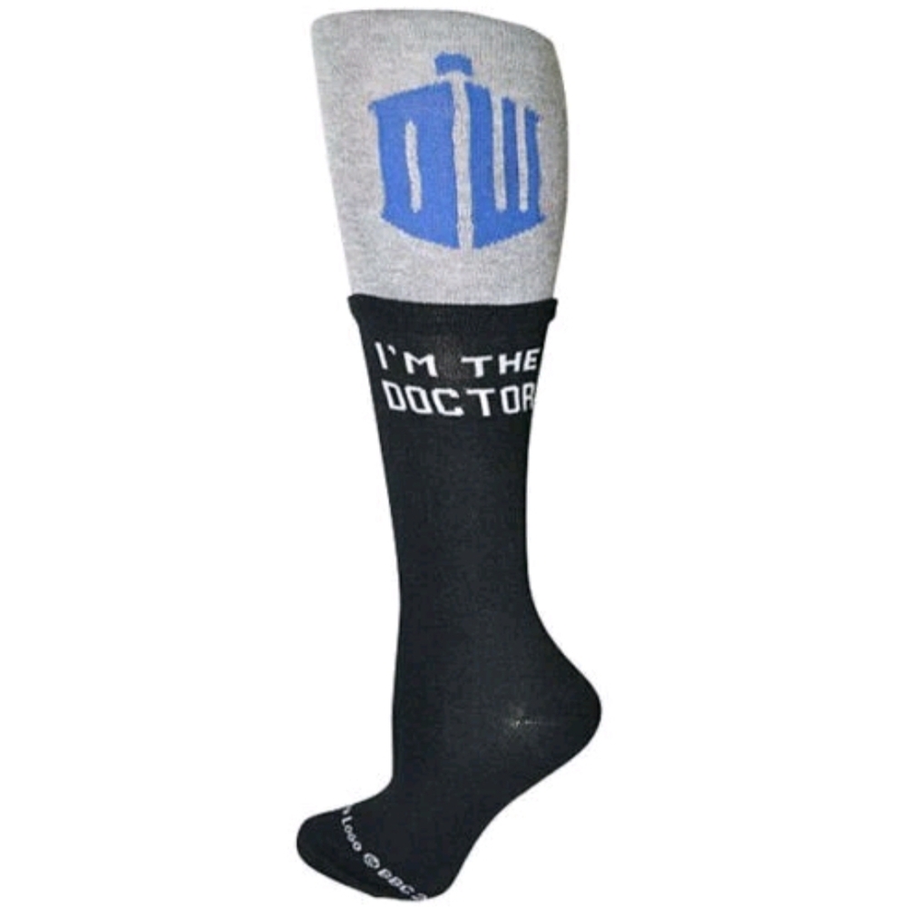 Dr Who "I'm The Doctor" Knee High Casual Socks
